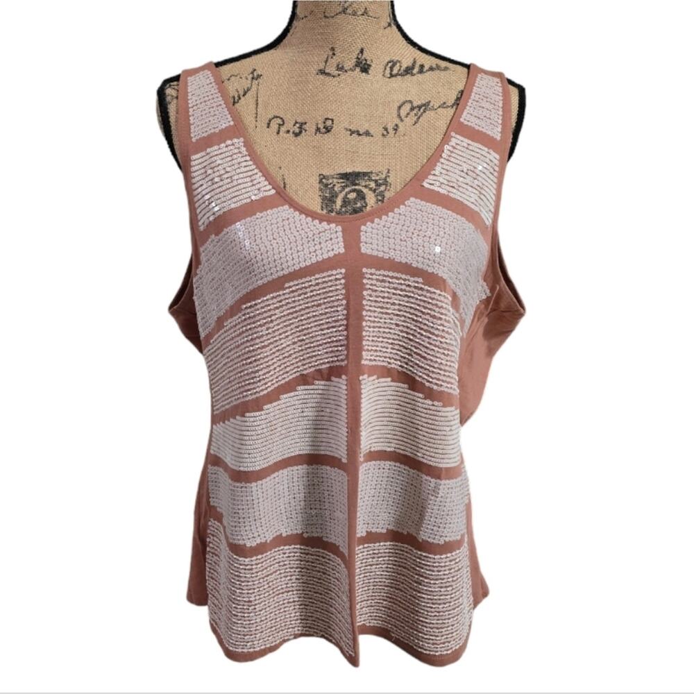Ann Taylor Sequin Trimmed Tank Top Size XL NEW!
